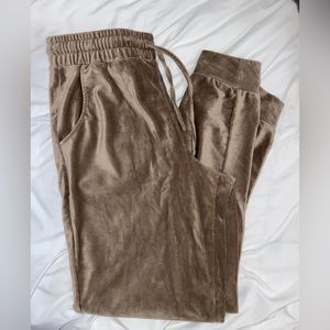 Velvet joggers - tan